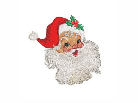 Retro Santa: A Vintage Charm for Holiday Embroidery