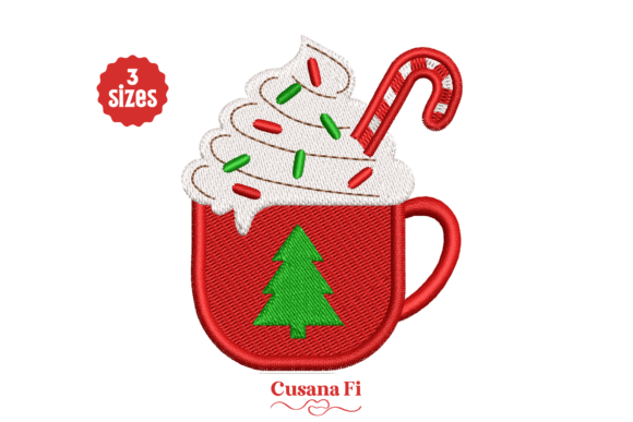 Review: Christmas Tree Hot Chocolate Mug Embroidery Design
